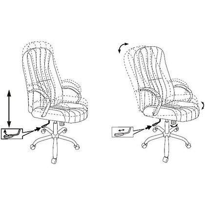 Кресло для руководителя Бюрократ T-898SL черный Leather Venge Black, эко.кожа, металл - 5