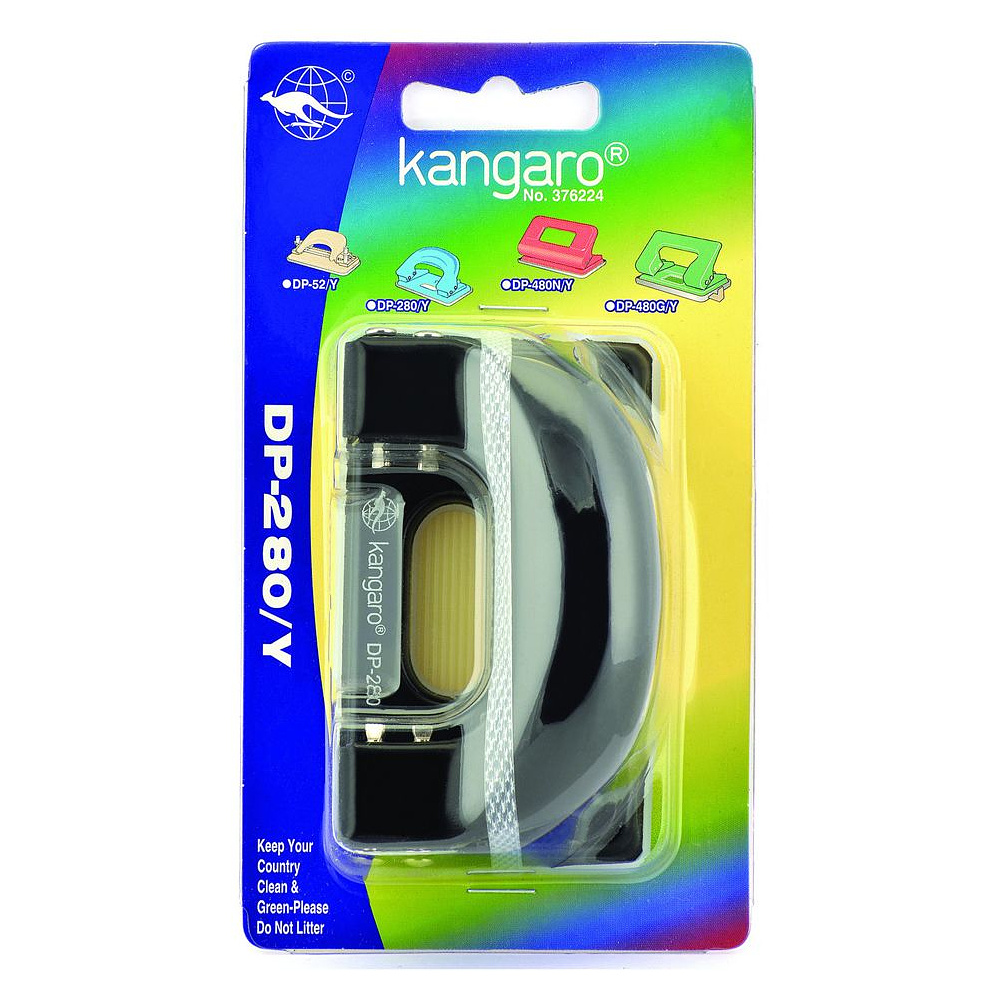 Дырокол Kangaro "DP-280", 11 листов, черный - 2