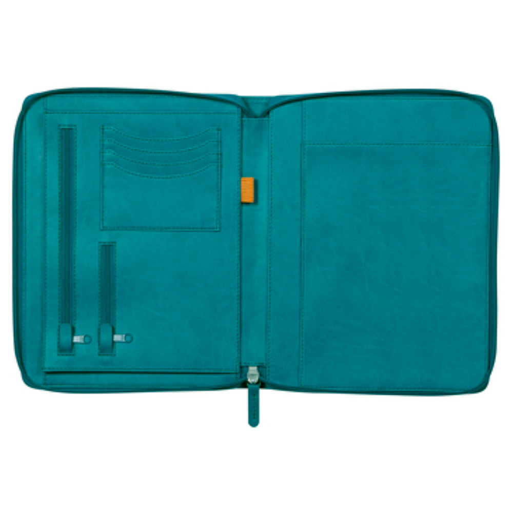 Папка деловая "Rhodiarama", 19,5x25,5 см, на молнии, темно-зеленый - 3