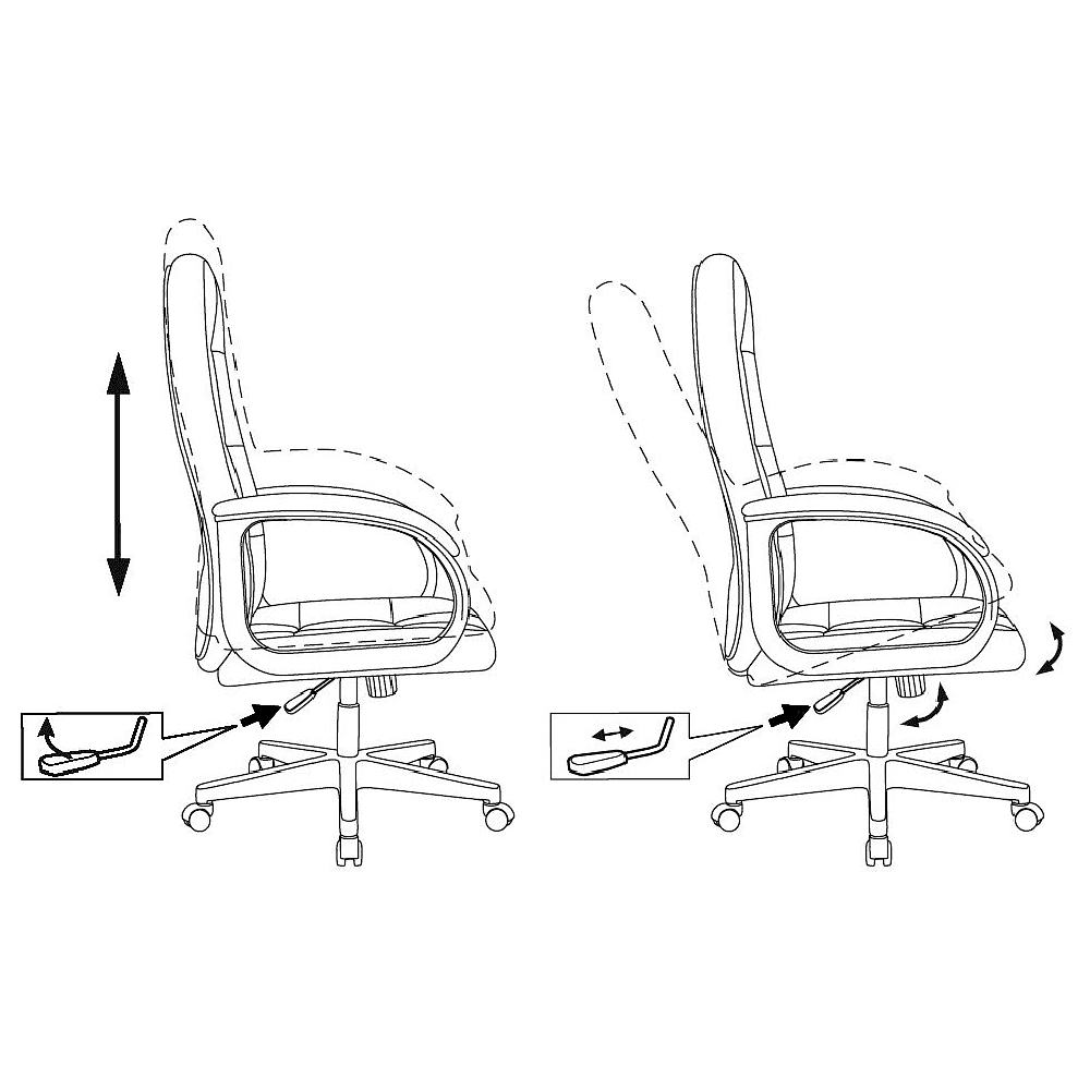 Кресло для руководителя Бюрократ "CH 002", экокожа, пластик, черный - 5