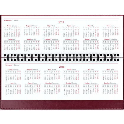 Планинг датированный "Сариф" на 2027 год, 310х130 мм, 128 страниц, бордовый - 4