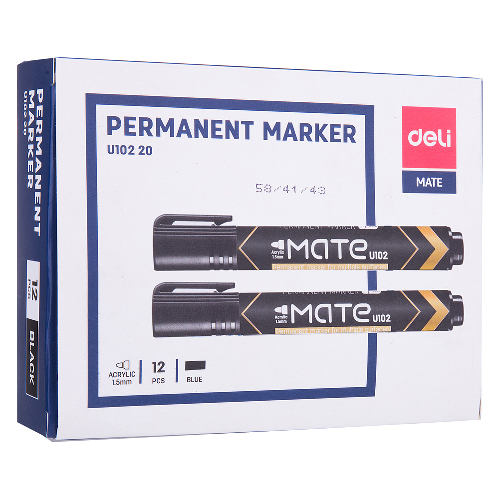 Маркер перманентный "MATE U102", черный - 4