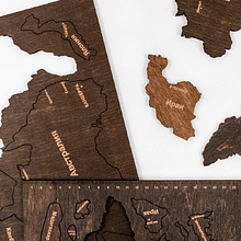 Декор на стену "Карта мира" многоуровневый на стену,  L 3148, венге, 60x105 см