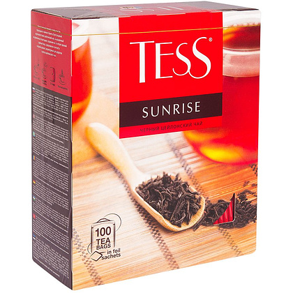 Чай "Tess" Sunrise, 100 пакетиковx1.5 г, черный
