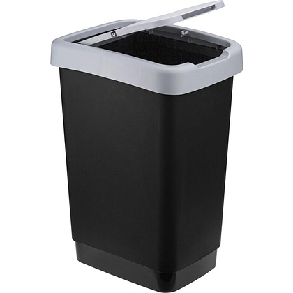 Урна для мусора IDEA, 25 л, пластик, черный, серый - 3