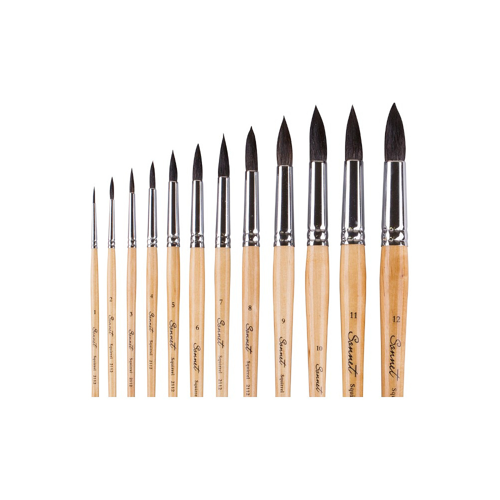 Кисть "Сонет", белка микс, круглая, на короткой ручке, №11 - 2