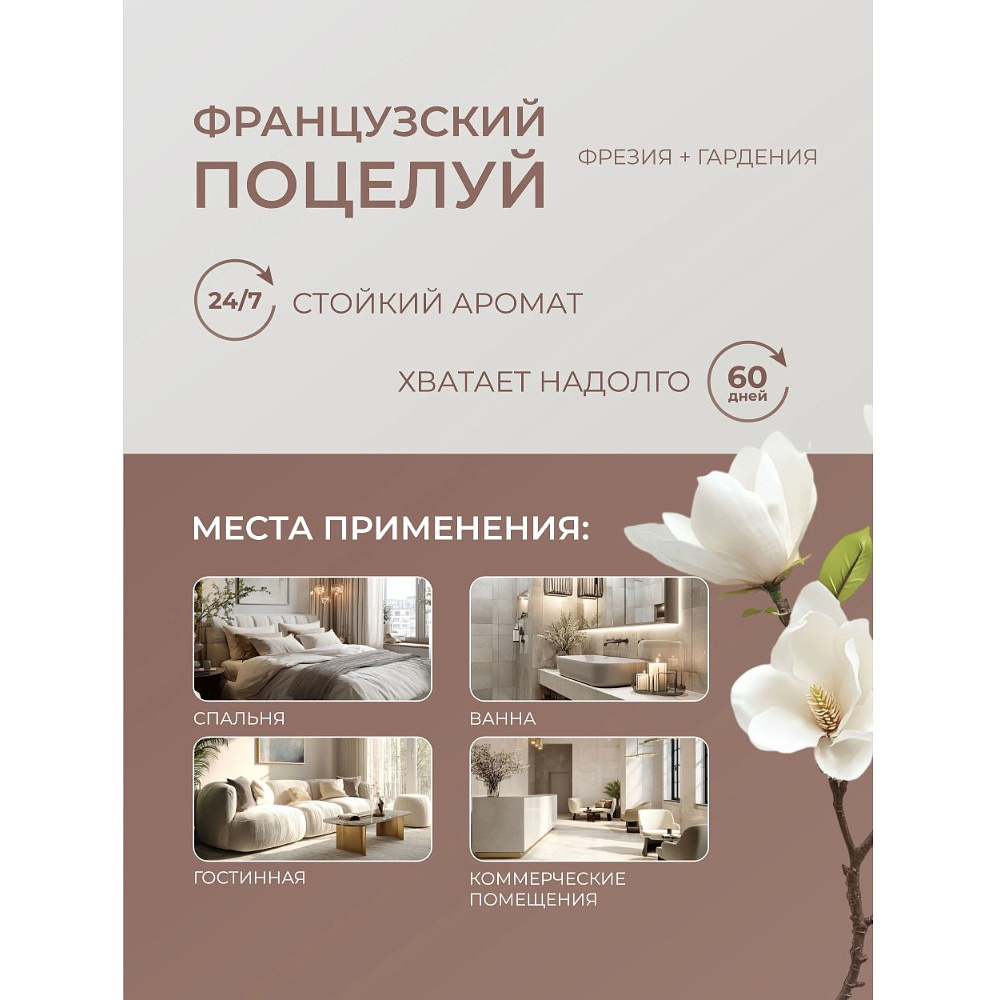 Освежитель воздуха До-Ре-Ми Французский поцелуй, аэрозоль, Премиум , 250мл (сменный баллон) - 4