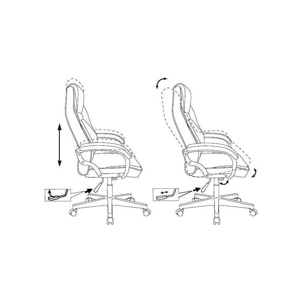 Кресло игровое "Zombie DRIVER", экокожа, пластик, черный, белый - 13