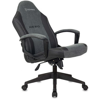 Кресло игровое Бюрократ "Zombie Hero", ткань, экокожа, пластик, серый - 6