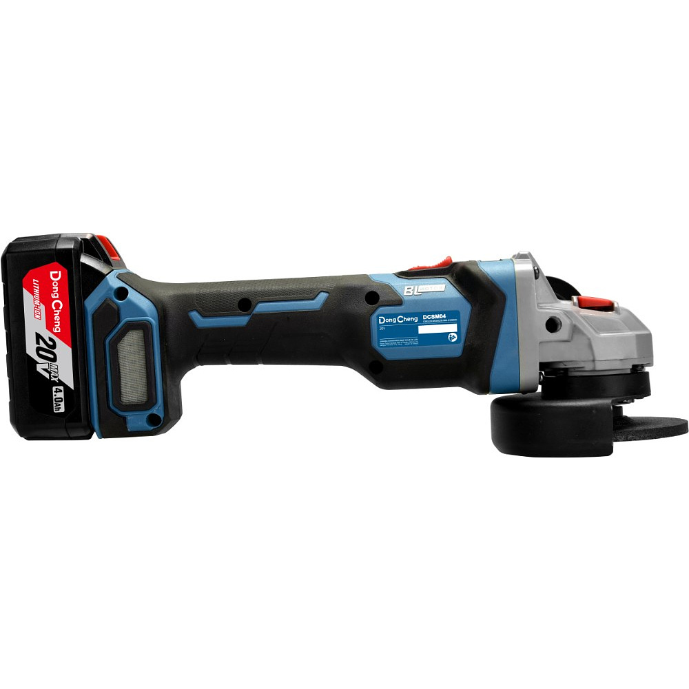Угловая шлифмашина DongCheng DCSM04-125 (TYPE EM), 125 мм, 2 АКБ, 4 Ач, З/У 2 А - 6