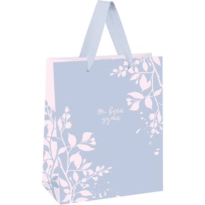 Пакет подарочный "Pink twigs", 11х14х6.5 см, ламинированный