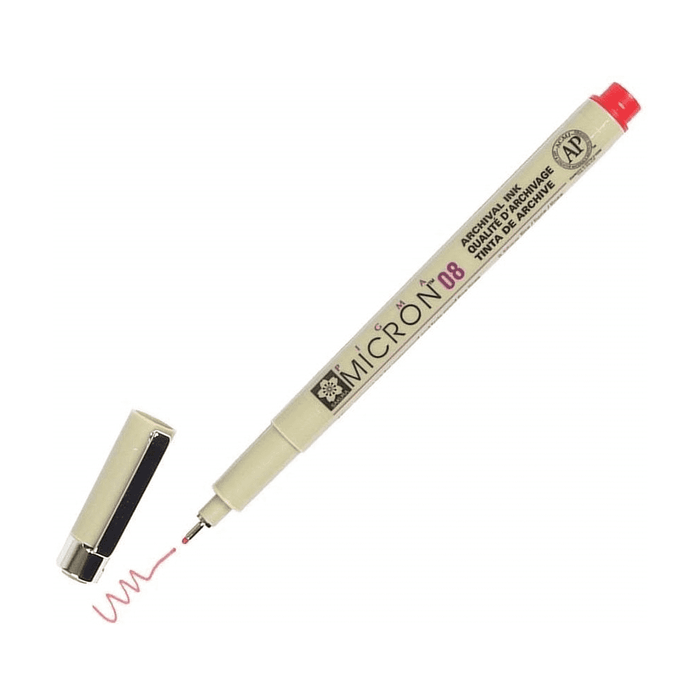 Ручка капиллярная "Pigma Micron", 0.5 мм, красный - 3
