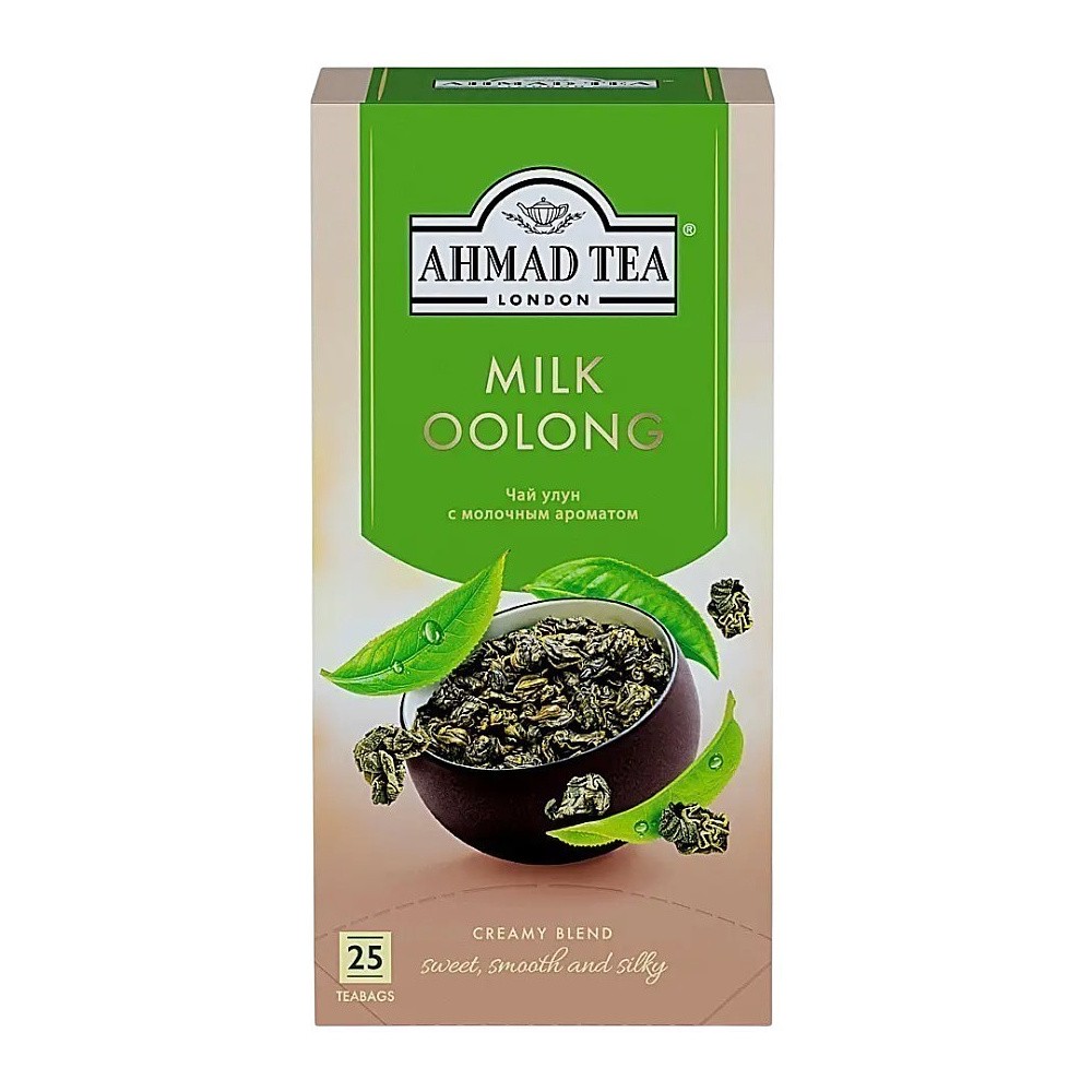 Чай "Ahmad Tea" Milk Oolong, 25 пакетиков x 1.8 г, зеленый, со вкусом и ароматом молока