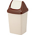Урна для мусора 25л «СВИНГ», пластик, с крышкой, бежевый мрамор