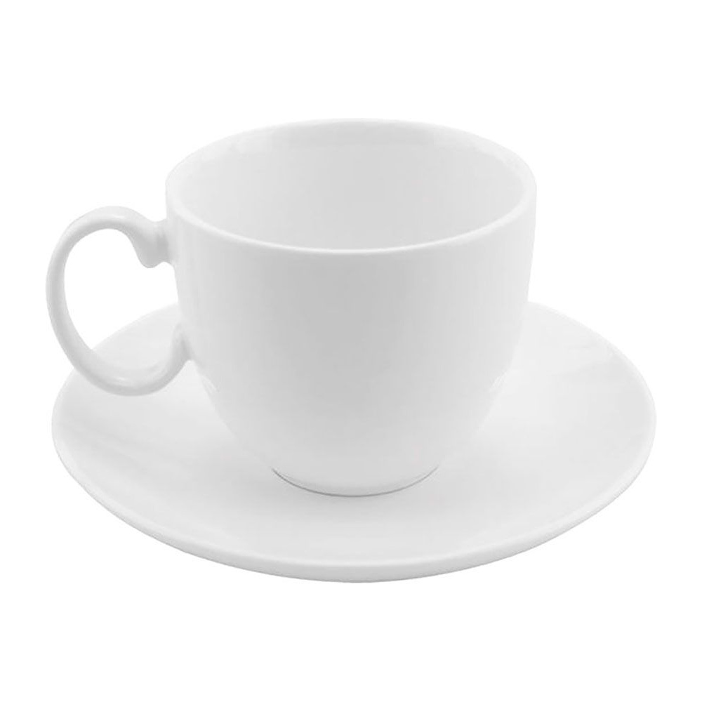 Чашка с блюдцем "Романтика", фарфор, 210 мл, белый