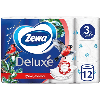 Бумага туалетная Zewa Deluxe 3 слоя, 12 рулонов