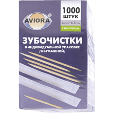 Зубочистки в индивидуальной упаковке с ментолом, 1000 шт/упак