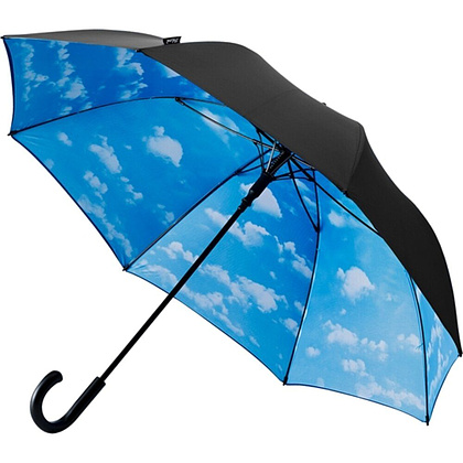 Зонт-трость "GP-54-C Облака", 120 см, черный, темно-синий
