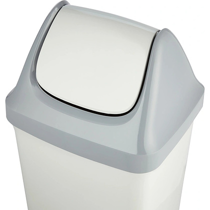 Урна для мусора 50л "Luscan Swing", пластик, с крышкой, серый - 4