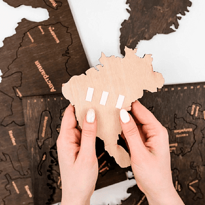 Декор на стену "Карта мира" многоуровневый на стену,  L 3148, венге, 60x105 см - 3