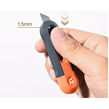 Нож строительный Deli HS HT4007C, 80x25 мм, Soft Touch, оранжевый