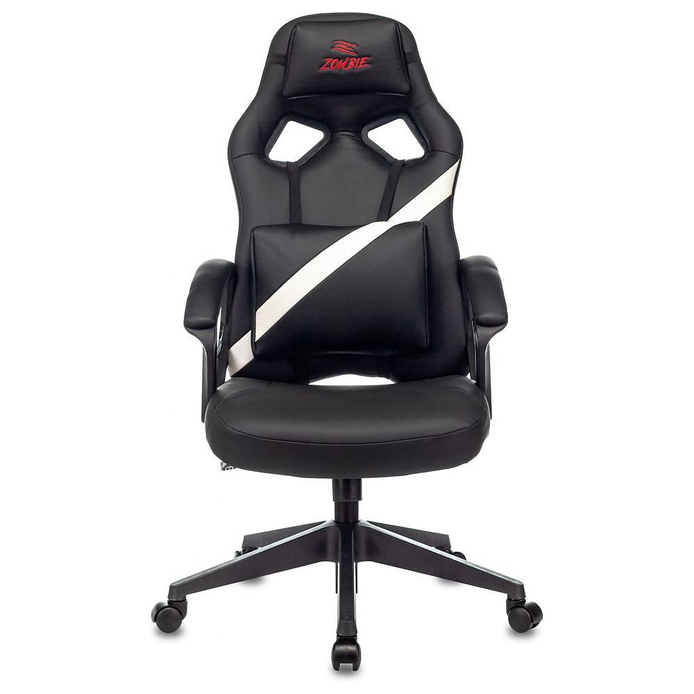 Кресло игровое "Zombie DRIVER", экокожа, пластик, черный, белый - 2