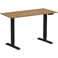 Стол с электроприводом WellDesk Prime 1300x675х18 черный/дуб канзас коричневый (9191461+9072451)