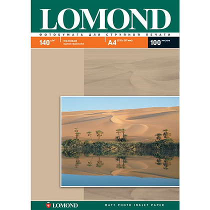Фотобумага матовая для струйной фотопечати "Lomond", А5, 50 листов, 180 г/м2