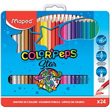 Цветные карандаши "Color Peps" в металлическом пенале, 24 цвета