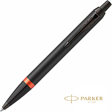 Ручка шариковая автоматическая Parker "IM Vibrant Rings K315", 0,7 мм, черный, оранжевый, стерж. синий