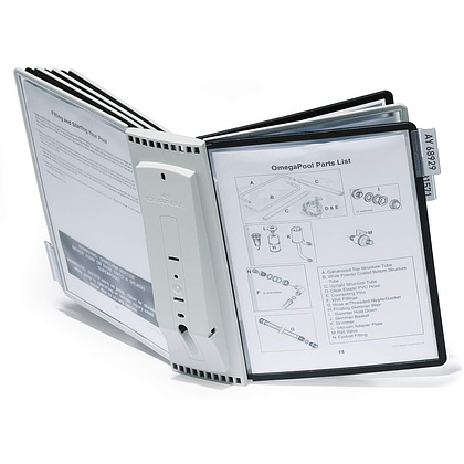 Стойка информационная настенная "Sherpa", A4, серый, черный - 2