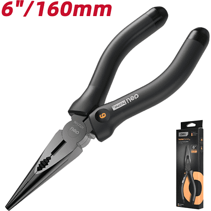 Длинногубцы Deli HS EHT2106, 160 мм, Soft Touch, черный - 6