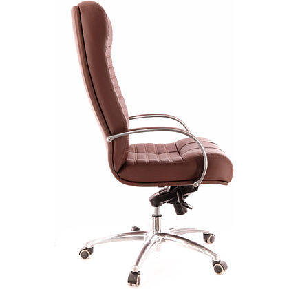 Кресло для руководителя Everprof "Atlant AL", натуральная кожа, металл, коричневый - 3