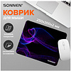 Коврик для мыши "Neon Wave", 250х200х2 мм, ткань, черный - 7