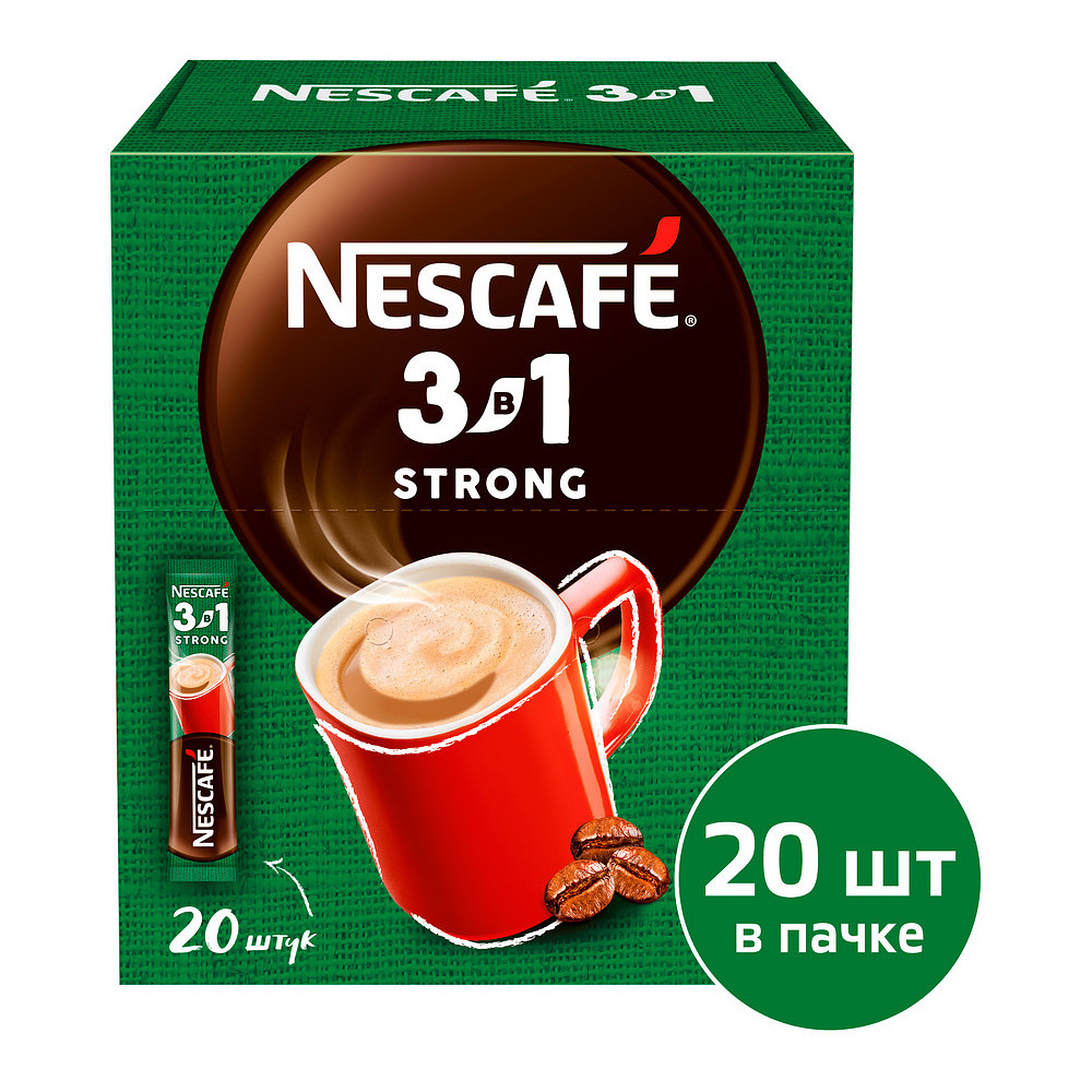 Кофейный напиток "Nescafe" 3в1 крепкий, растворимый, 14.5 г - 2