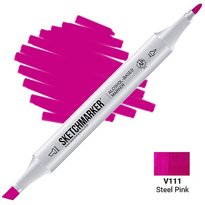 Маркер перманентный двусторонний "Sketchmarker", V111 розовый стальной