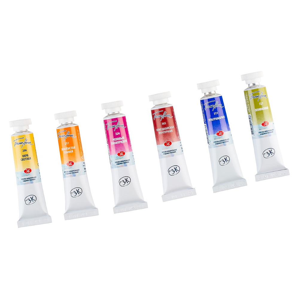 Краски акварельные "Белые ночи полночь классика", набор 6 цветов, тубы - 5