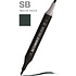 Маркер перманентный двусторонний "Sketchmarker Brush", SB простой черный