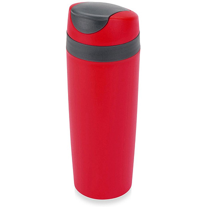 Кружка термическая "Лайт", пластик, 450 мл, красный, темно-серый