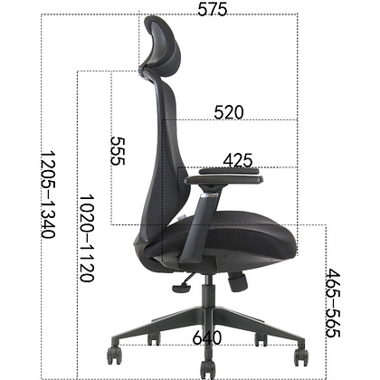 Кресло для руководителя EVOLUTION "OFFICE COMFORT", ткань, сетка, пластик, черный - 10