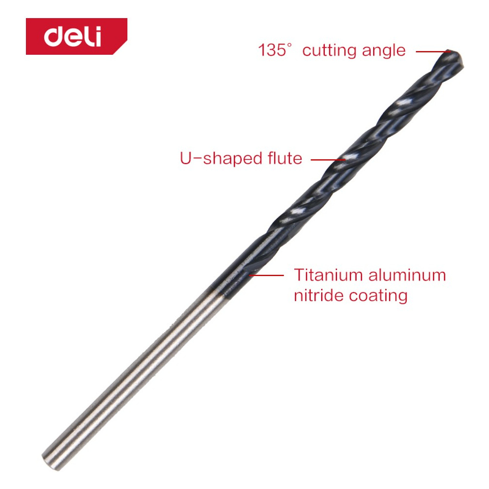 Сверло по металлу Deli RS EDH-MHZ045-E4, 4.5 мм, DIN 338, HSS-TiN - 3