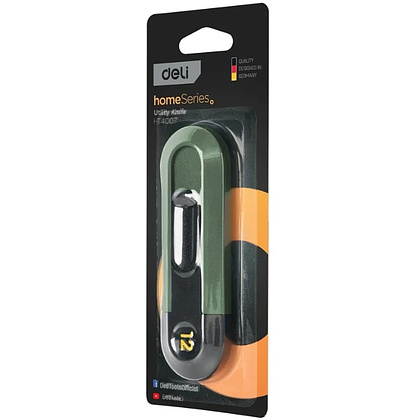 Нож строительный Deli HS HT4007L, 80x25 мм, Soft Touch, зеленый - 8
