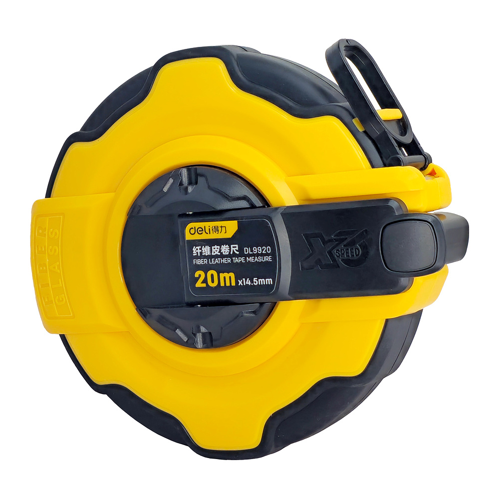 Рулетка "Deli 9920", 20 м, желтый, черный