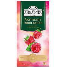 Чай "Ahmad Tea Raspberry Indulgence", 25 пакетиков x1.5 гр, черный, со вкусом и ароматом малины