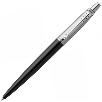 Ручка шариковая автоматическая "Parker Jotter Bond Street Black CT", 0.7 мм, черный, серебристый, стерж. синий