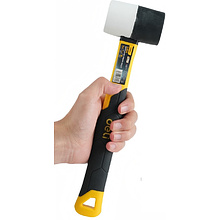 Киянка Deli YS EDL5808, резиновая, фибергласовая рукоятка, черная, белая