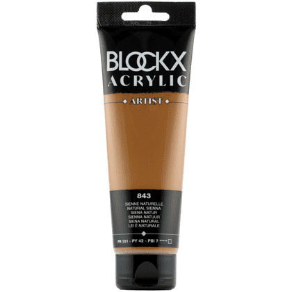 Краски акриловые "Blockx", 843 сиенна натуральная, 120 мл