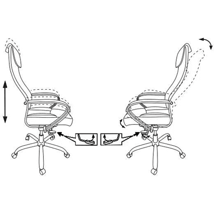 Кресло для руководителя Бюрократ "CH-609SL", экокожа, сетка, металл, черный - 5