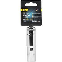 Головка торцевая шестигранная Deli YS EDQ4313 1/2", 13 мм, глубокая, серебристый