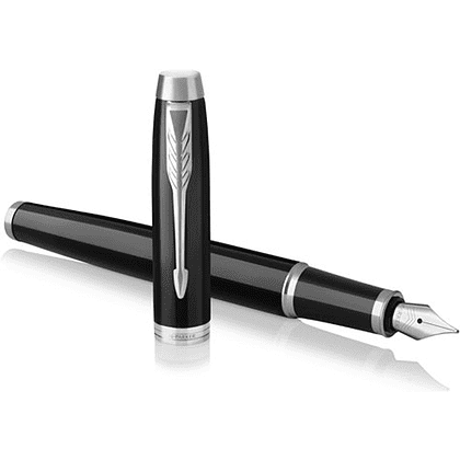 Ручка перьевая Parker "IM Black Lacquer CT", M, металлическая, подарочная упаковка, черный, патрон черный - 2